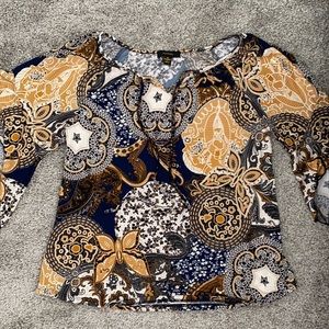 Blue and gold blouse